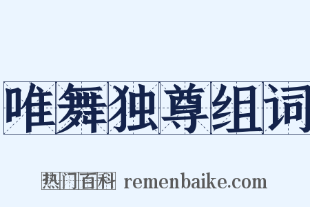 唯舞独尊组词是什么意思的图片